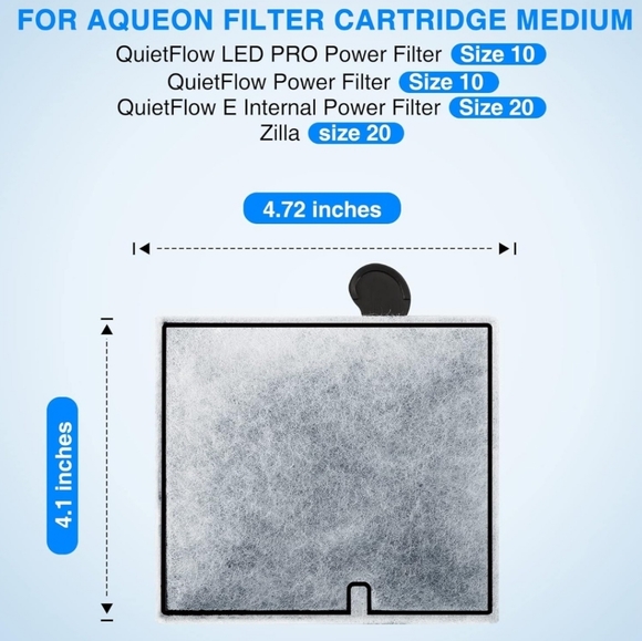 HiTauing 6 Pack Medium Filter Cartridges for Aqueon, for QuietFlow Size 10, Zill - Picture 2 of 8